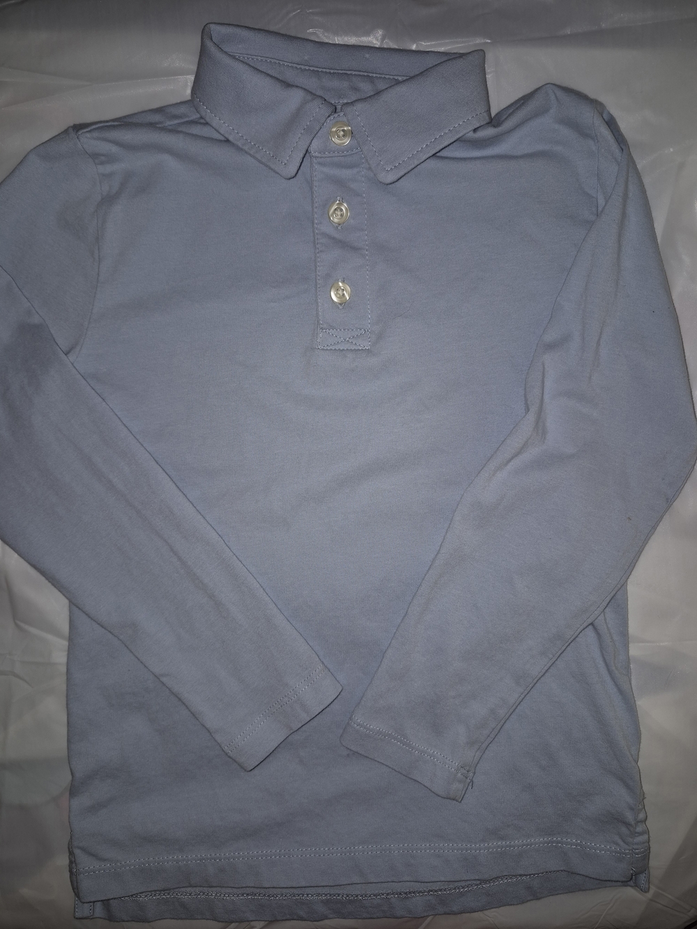 Crewcuts Light Blue Long Sleeve Boys Polo Shirt-Size 4/5